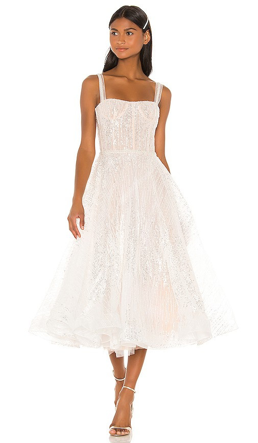 Bronx and Banco Mademoiselle Bridal Midi Dress in White. - size M | Revolve Clothing (Global)
