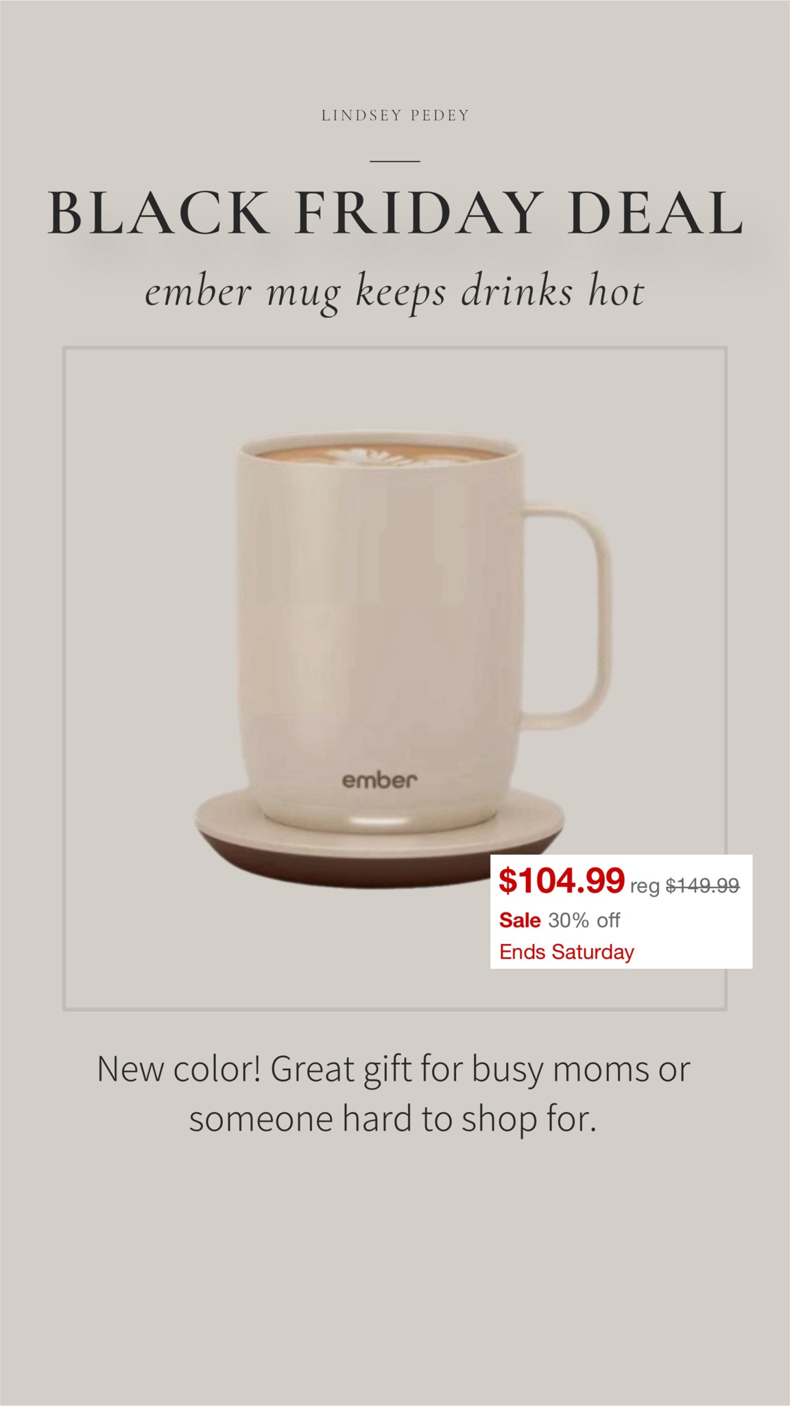 30% off ember mug at Target! Went a few different options. Makes a great gift for someone hard to shop for or busy mom  keeps drinks hot! 

Gift, for her, gifts for him, gifts for mom, target, Amber, coffee, black Friday, cyber Monday, cyber week 


#LTKCyberWeek #LTKGiftGuide #LTKHome