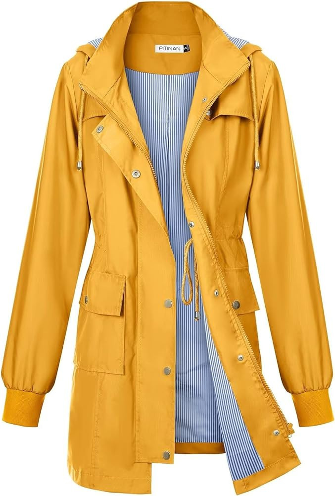 PITINAN Rain Jackets For Women Waterproof Rain Coats with Hood Lightweight Windbreaker Outdoor Tr... | Amazon (US)