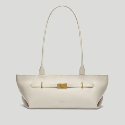 DeMellier The New York Shoulder in Chalk Small Grain Leather Shoulder bag | DeMellier