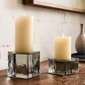 Cast Glass Pillar Holders | West Elm (US)