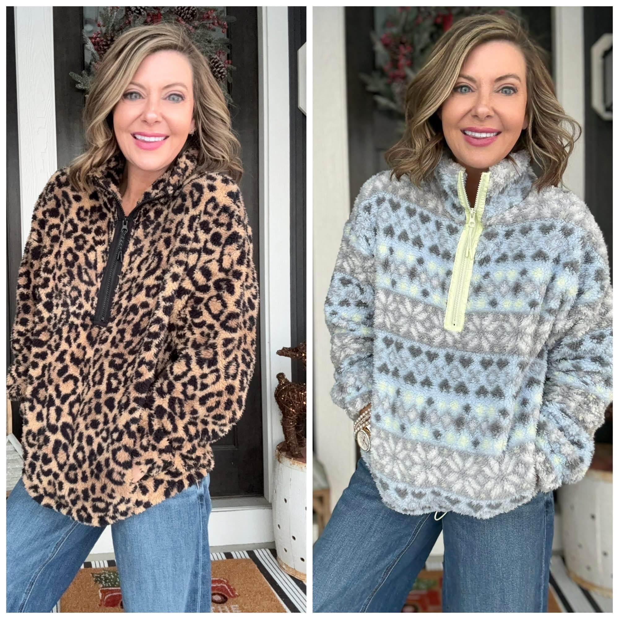 Which print do you like best? Blue or leopard? 🎄

My fleece zip up with pockets is only $10! It cinches at the bottom if you want a more tucked in look! True to size! 



#LTKHoliday #LTKGiftGuide #LTKdayinmylife