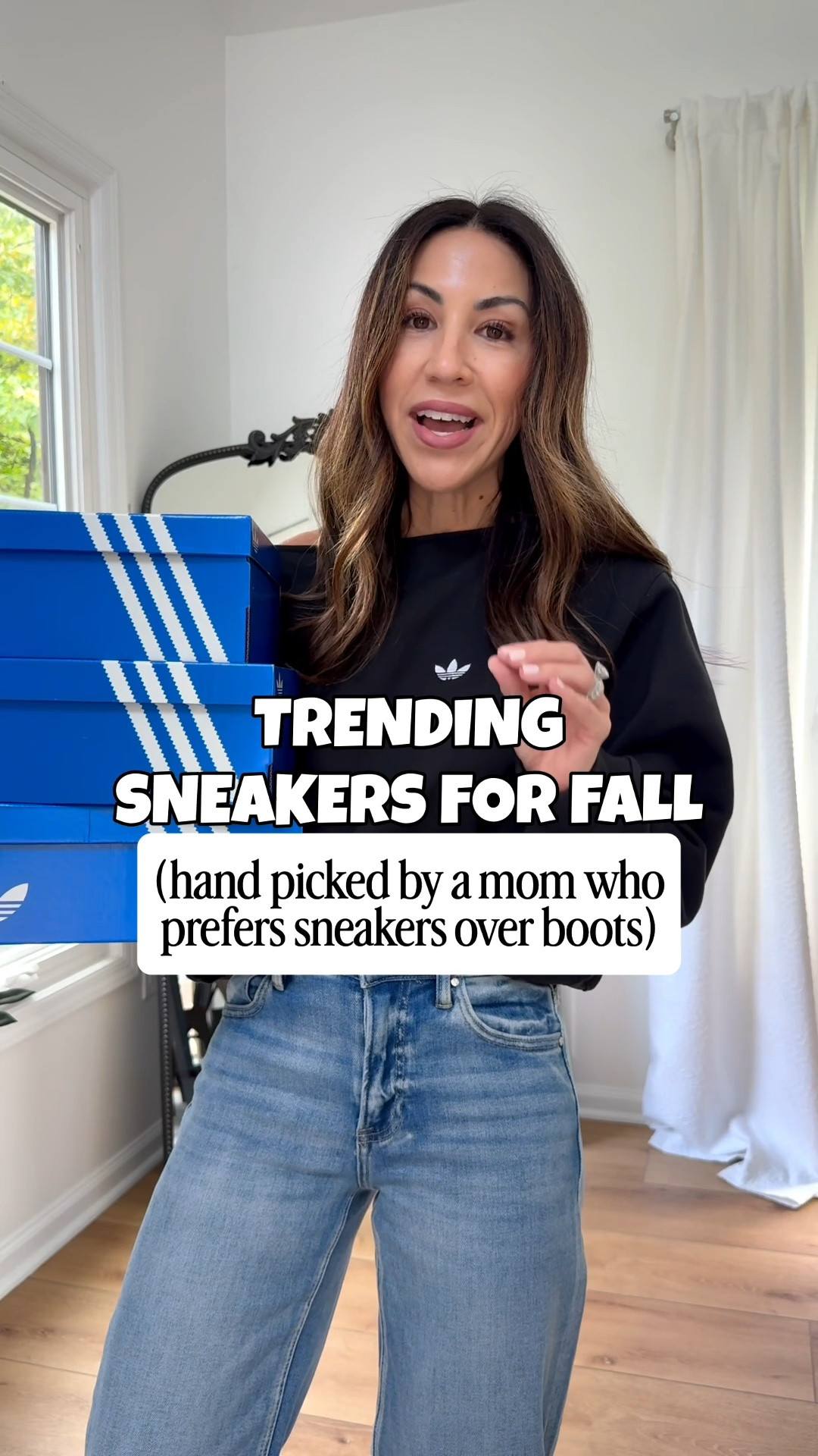 I can't be the only one who prefers sneakers over boots. Leave it to me to find the best trending fall sneakers all from @adidas of course. Their iconic styles are always my favorite but these classics got an upgrade this fall with subtle metallics, suede, pony hair exterior and animal prints. All 3 here pass my stict comfort test and in my opinion - these will make any outfit look better than a pair of boots! #createdwithadidas #adidaspartner 

adidas sneakers size down half. Off the shoulder sweatshirt small

#LTKOver40