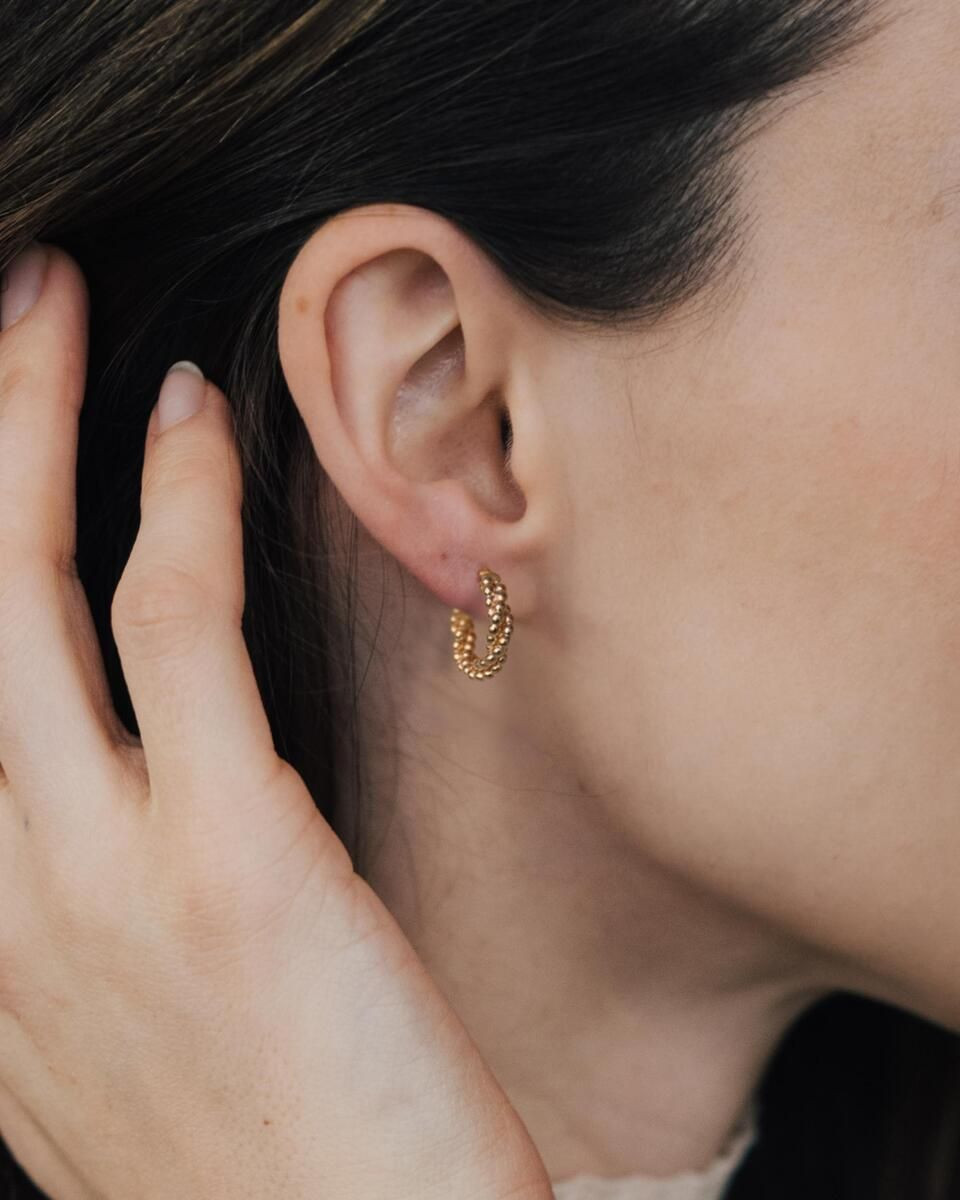 lille mus - Creolen 'Perlenkordel' 925 Silber / vergoldet | Avocadostore | Avocadostore DE