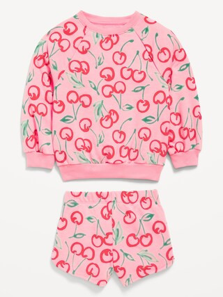 Printed French Terry Sweatshirt and Shorts Set for Toddler Girls | Old Navy (US)