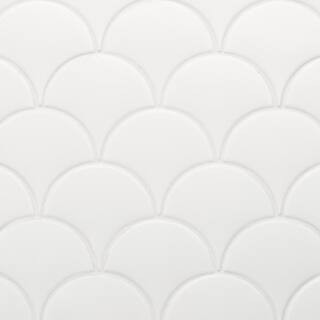 Ivy Hill Tile Beta Pure White 2.44 in. x 5 in. Scallop Polished Ceramic Wall Tile (4.06 sq. ft./C... | The Home Depot
