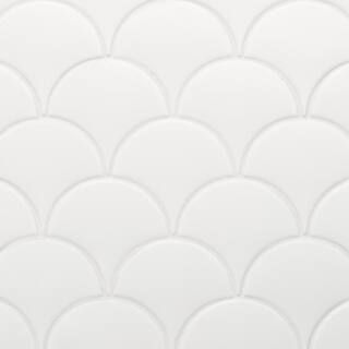 Beta Pure White 2.44 in. x 5 in. Scallop Polished Ceramic Wall Tile (4.06 sq. ft./Case) | The Home Depot