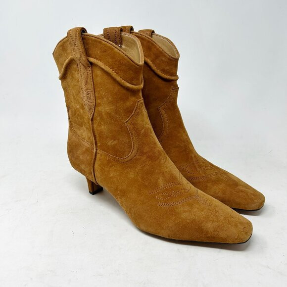 Sam Edelman Women's Boots sz 7 ½ Brown / Rust Suede Leather Ankle Bootie Western | Poshmark