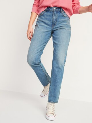 High-Waisted Slouchy Straight Light-Wash Jeans for Women | Old Navy (US)