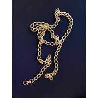 Gold Chain Link Belt Hip Belt Metal Lightweight Fits Up To 41 | Etsy (US)