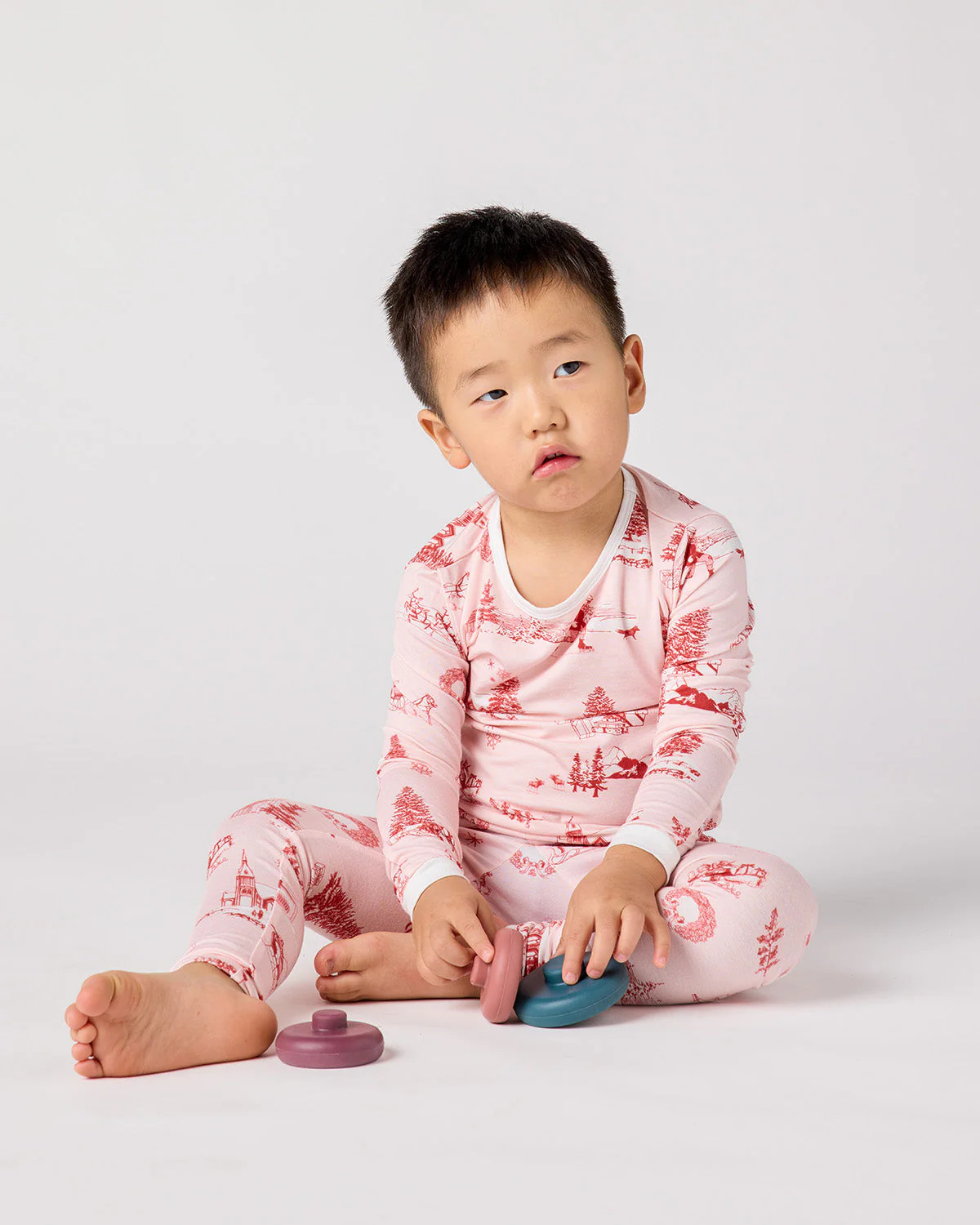 Holiday Toile Kids Long Sleeve Pajama Set | Katie Kime Inc
