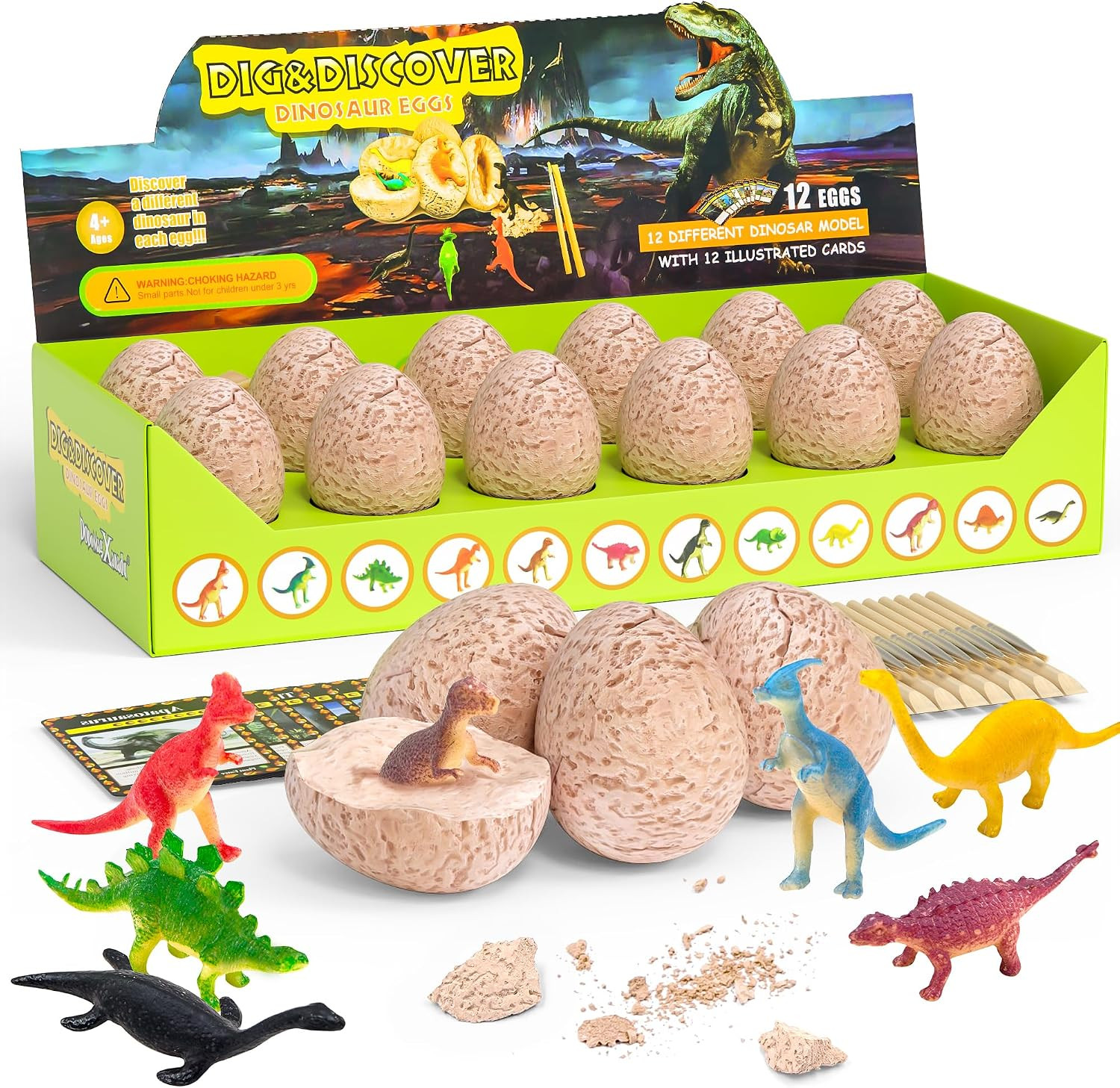 Kit de huevos de dinosaurio para niños, 12 huevos para niños | Amazon (US)