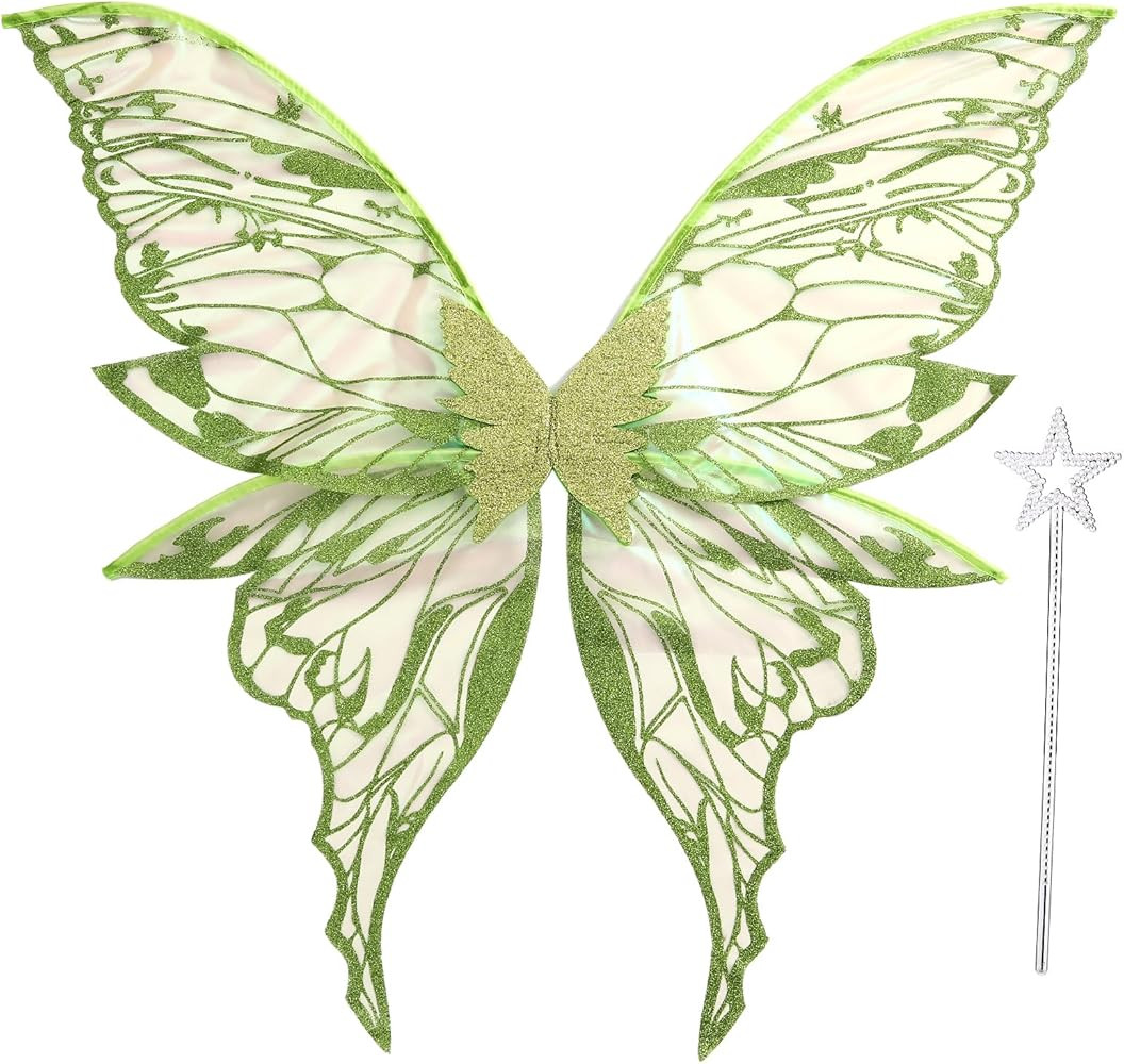 Fairy Wings for Adults Women 31.5"x29.5" Fairy Costume Set Large Butterfly Wings for Halloween Pa... | Amazon (US)