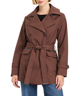 Women's Double-Breasted Belted Trench Coat | Macy's