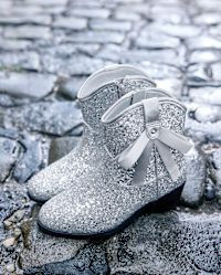 Girls Glitter Bow Cowgirl Booties - metallic | The Children's Place