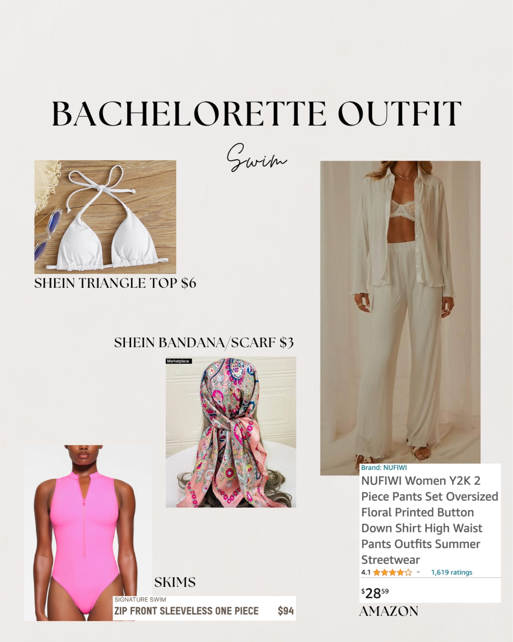 Bachelorette outfit: swim!! Simple but great options. The skins one piece is a mid-size body’s dream  

#LTKfindsunder100 #LTKswim #LTKmidsize