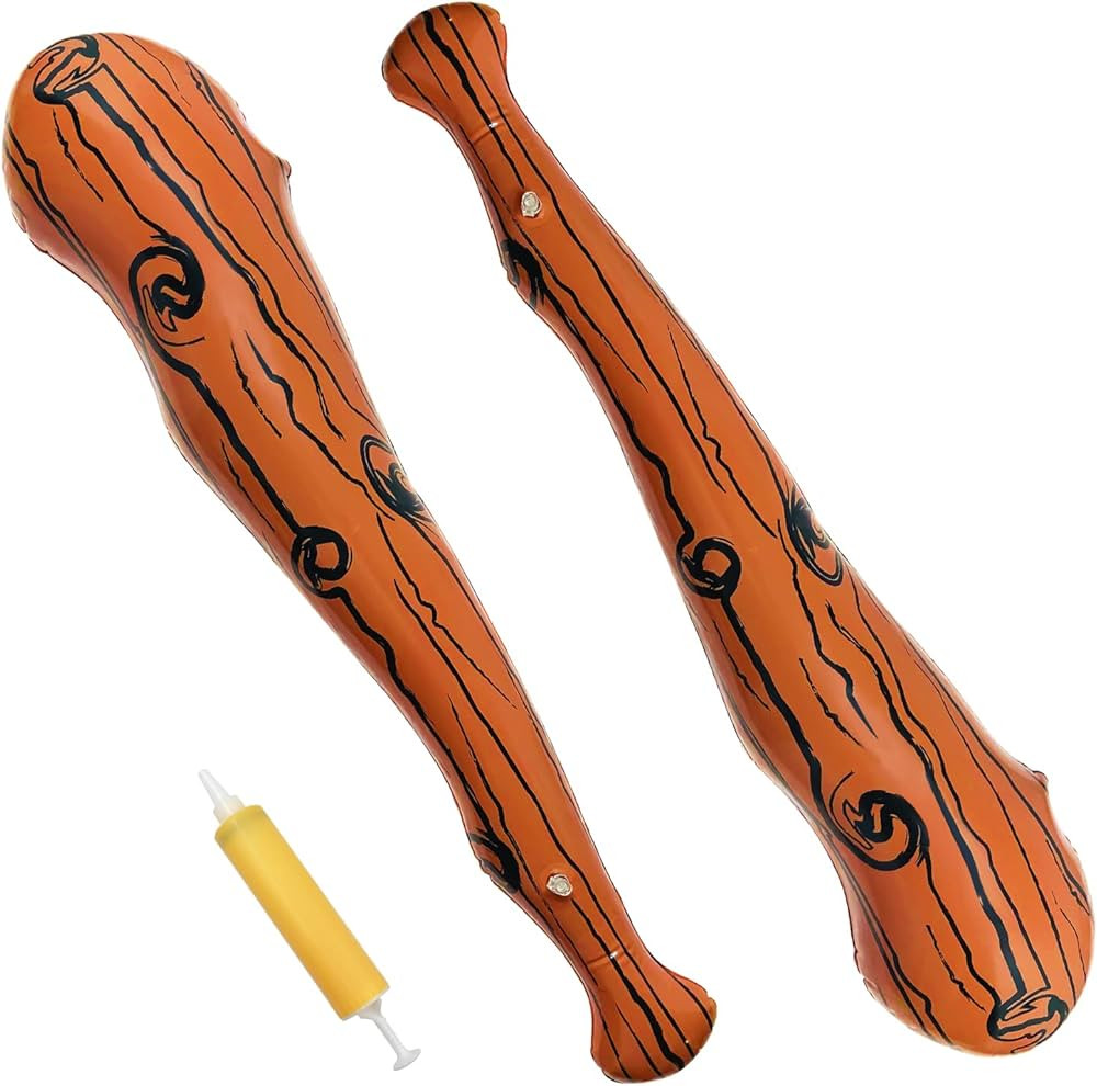 Darovly 2Pcs 35 inches Inflatable Baseball Bat Brown Stripe Bat with 1Pc Pump for Birthday Party ... | Amazon (US)