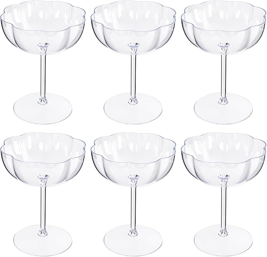 Ciaell 12PCS Plastic Martini Glasses - 10 Oz Elegant Disposable Cocktail Glasses for Champagne Wi... | Amazon (US)