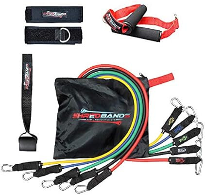 Resistance Bands - 11pc Set - With Door Anchor & Ankle Strap for Legs Workout & Carry Case - Heav... | Amazon (US)
