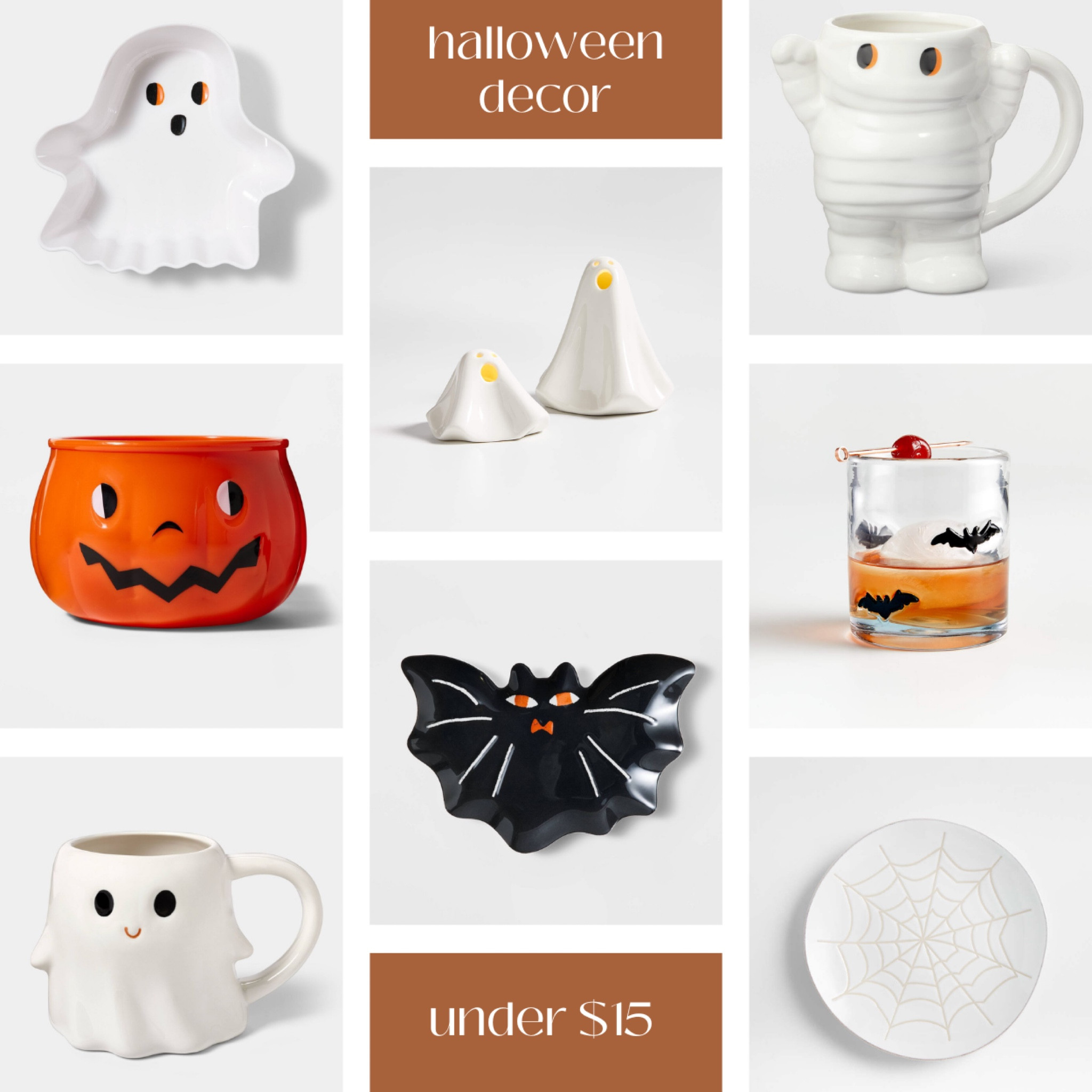 Budget-friendly Halloween home decor - entertaining - hosting - seasonal - mugs - candy bowl - ghost - spiderweb - bats - pumpkin - glassware 

#LTKunder50 #LTKSeasonal #LTKhome