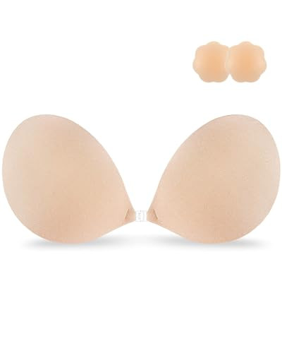 Niidor Strapless Bra Adhesive Backless Sticky Bra with Push Up Invisible Silicone Nude Bra for Lo... | Amazon (US)
