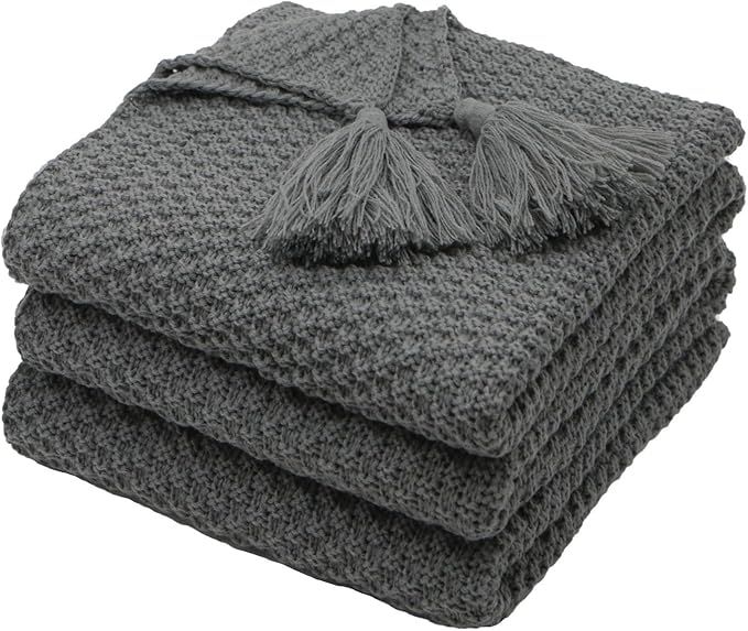 Mokoya Woven Cotton Throw Blankets, Soft Thick Cable Knitted Blankets, Knit Blanket for Couch,Sof... | Amazon (US)