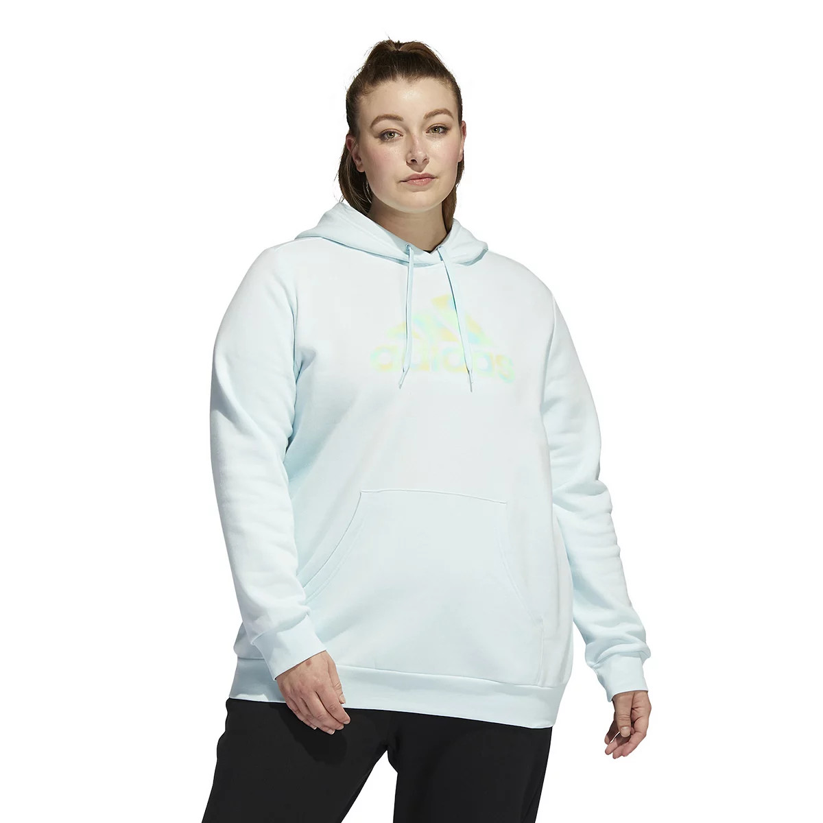 Plus Size adidas Badge of Sport Two-Tone Graphic Fleece Hoodie | Kohl's