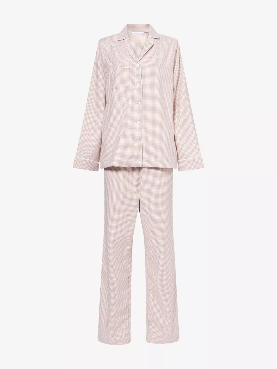 Kelburn Houndstooth-Print Cotton Pyjama Set | Selfridges