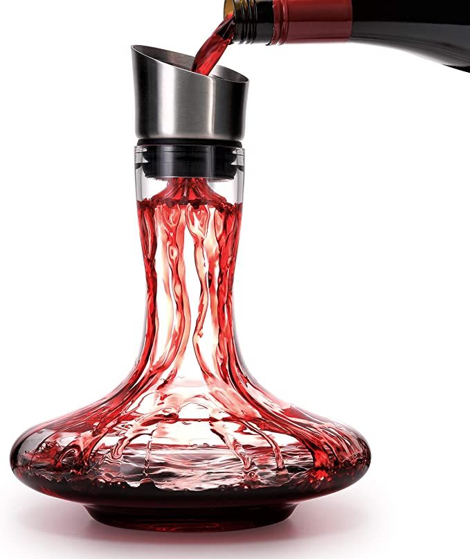 Wine Decanter Built-in Aerator Pourer, Wine Carafe Red Wine Decanter,100% Lead-free Crystal Glass... | Amazon (US)