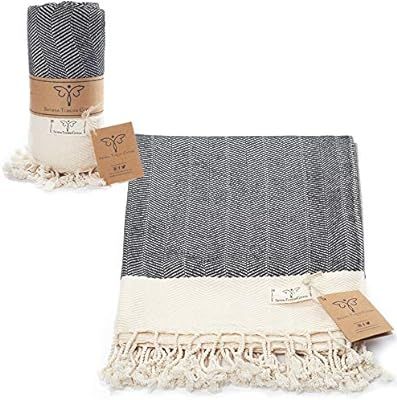 Smyrna Original Turkish Throw Blanket Herringbone Series | 100% Cotton, 50 x 60 Inches | Vintage ... | Amazon (US)