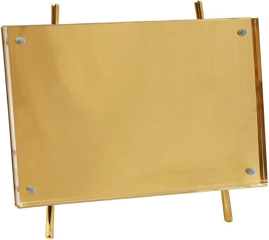 Isaac Jacobs 4x6 Gold Magnetic Acrylic Metal Easel Frame (4x6 Horizontal) (Gold) | Amazon (US)