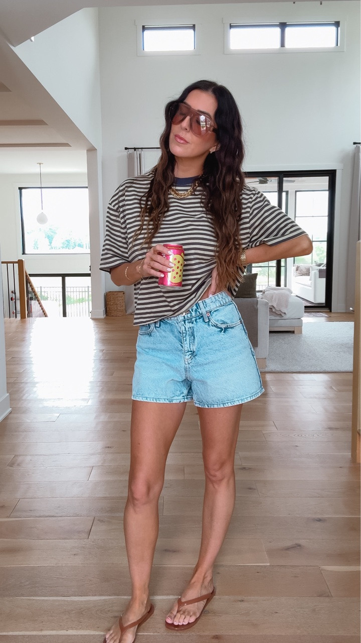 Have been wearing this outfit on repeat! So comfortable and easy to throw on & go. Wearing a size 4 in shorts and small in tee!

#LTKgrwm #LTKootd #LTKSaleAlert