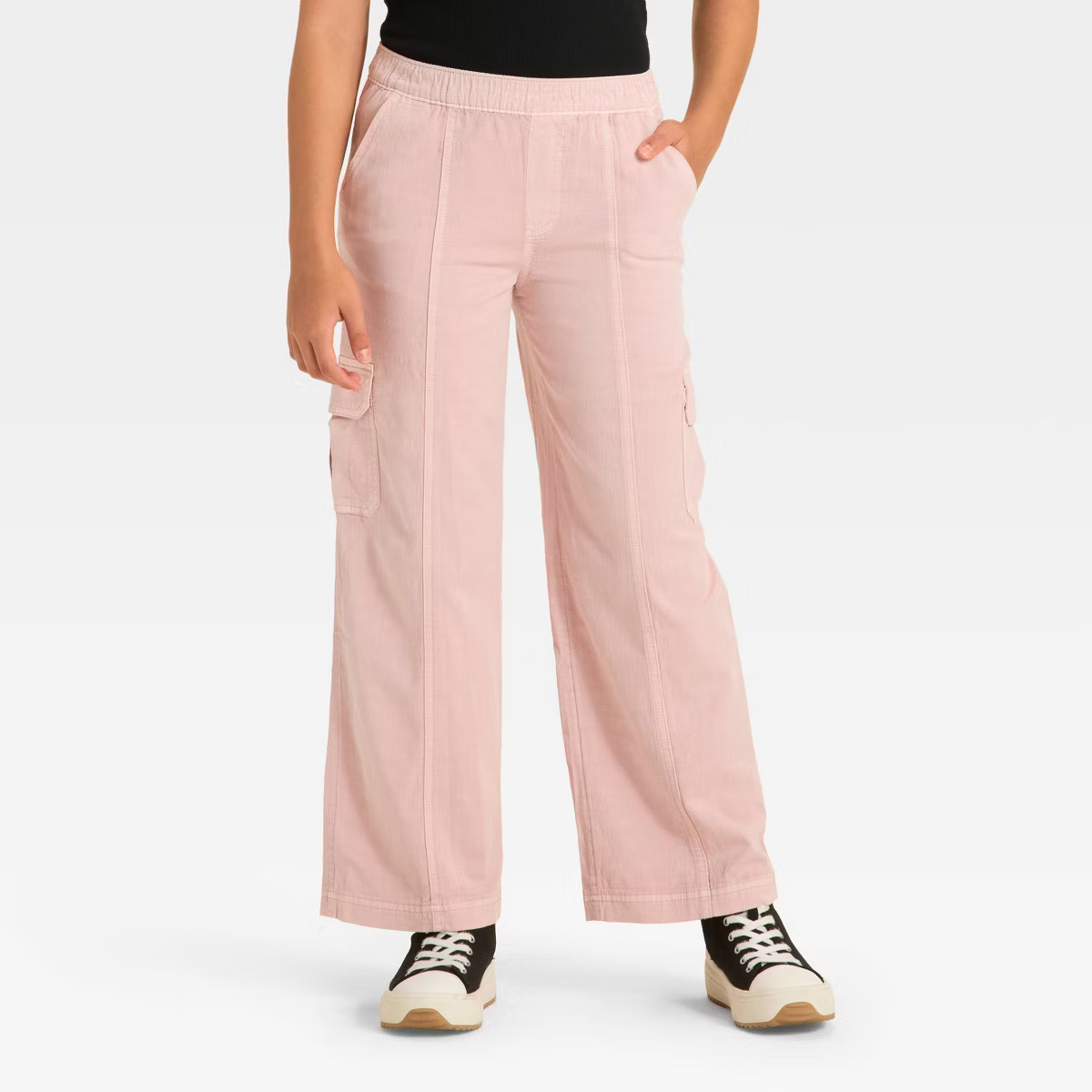 Girls' Pull-On Wide Leg Cargo Pants - Cat & Jack™ Blue L | Target