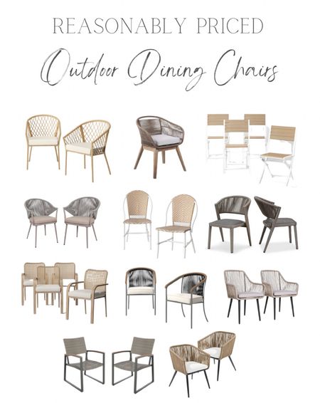 After searching for dining chairs for our patio, I continue to be floored by the cost of outdoor furniture.  So, I decided to compile a group of beautiful outdoor dining chairs that are more reasonable priced…

#patiofurniture #outdoorfurniture

#LTKhome