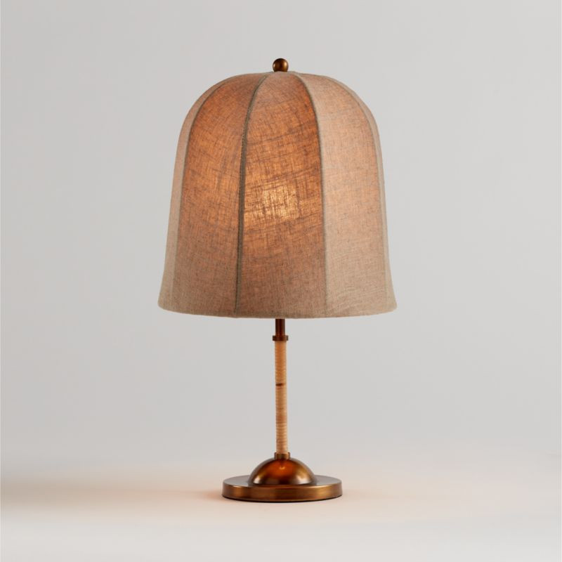 Allegra Rattan and Linen Dome Table Lamp by Jake Arnold 20.75" + Reviews | Crate & Barrel | Crate & Barrel