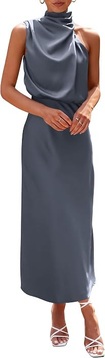 PRETTYGARDEN Women's Summer Satin Maxi Cocktail Dress | Amazon (US)