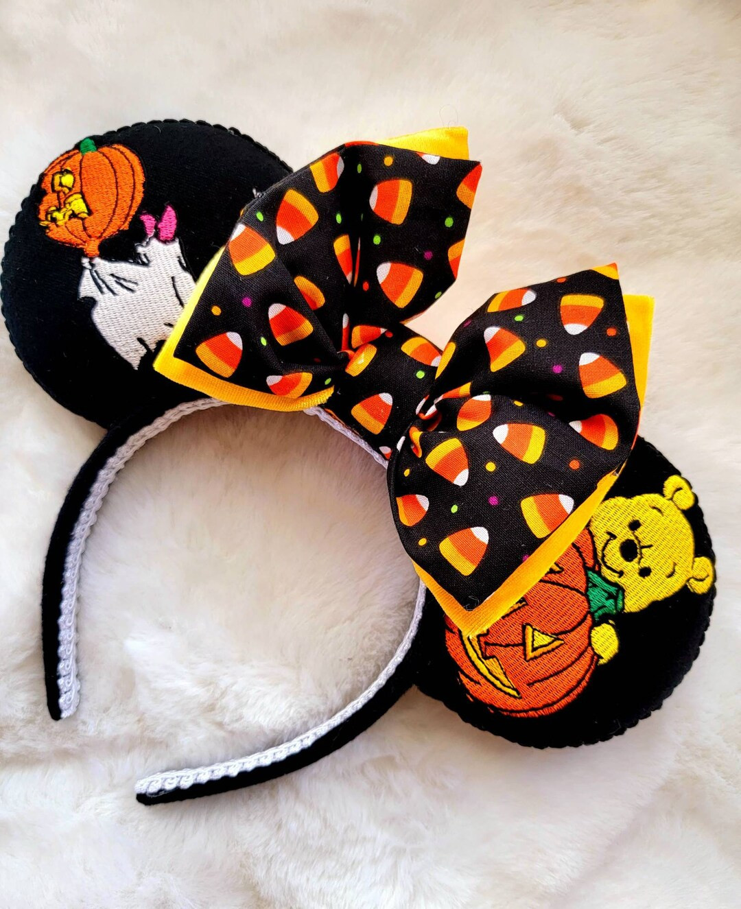 Winnie the Pooh & Piglet Halloween Embroidery Mouse Ears - Etsy | Etsy (US)