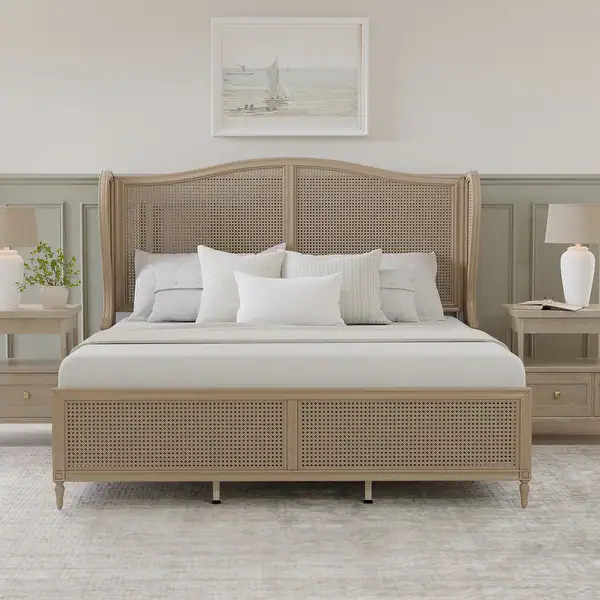 Hillsdale Furniture Sausalito Wingback Wood Cane Panel Bed - Bed Bath & Beyond - 28157149 | Bed Bath & Beyond