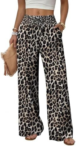Sampeel Wide Leg Pants Woman High Waist Trousers with Pockets Casual Lounge | Amazon (US)