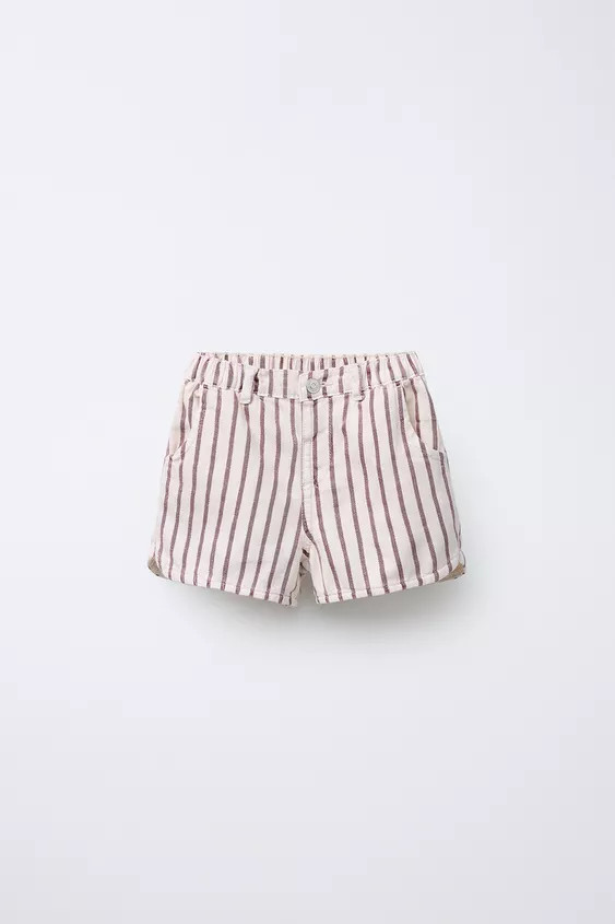 STRIPED TWILL SHORTS | Zara US