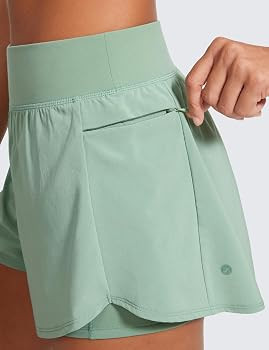 CRZ YOGA 2 in 1 Double Layer Running Shorts for Women 3" - High Waisted for Athletic Tennis Worko... | Amazon (US)