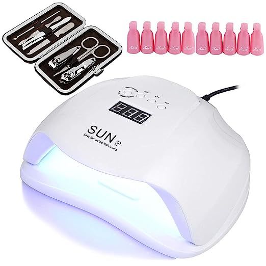 54W UV LED Nail Lamp Dryer Curing Lamp for Gel Polish with 36 Dual Light Source LEDs, 10s 30s 60s... | Amazon (US)
