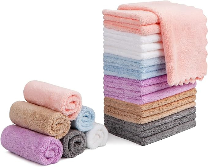 Orighty Makeup Remover Cloths, Cleansing, Reusable, Soft & Washable Coral Fleece Microfiber Washc... | Amazon (US)