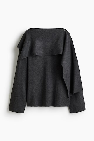 H & M - Scarf-Detail Sweater - Gray | H&M (US + CA)