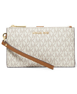 Michael Michael Kors Logo Jet Set Double-Zip Wristlet - Macy's | Macy's