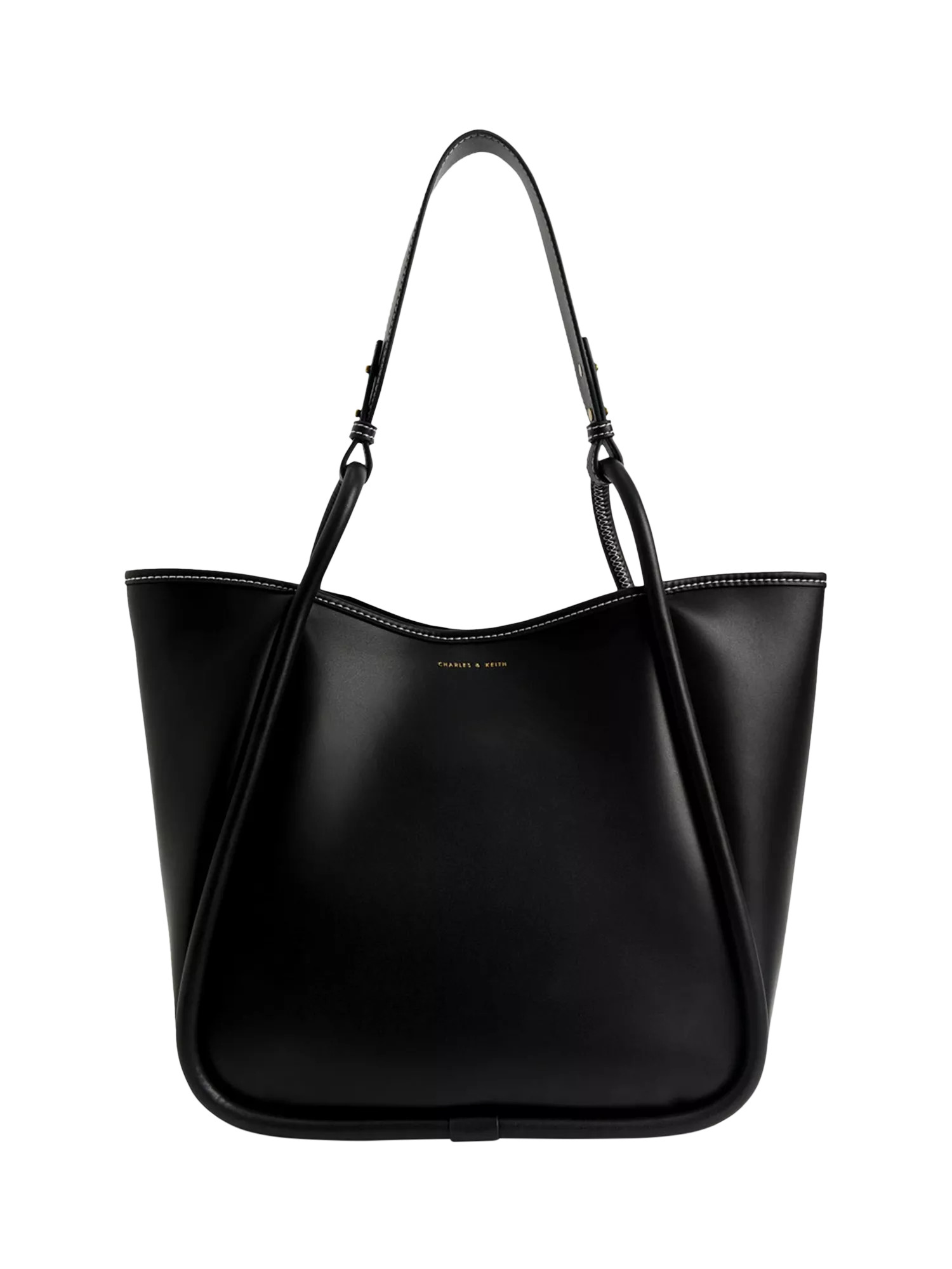 CHARLES & KEITH Lyla Tubular Slouchy Faux Leather Tote Bag | John Lewis (UK)
