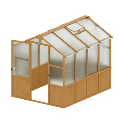 Wooden Outdoor Greenhouse With Polycarbonate Panels, Lockable Door & Adjustable Ventilation | Wayfair North America