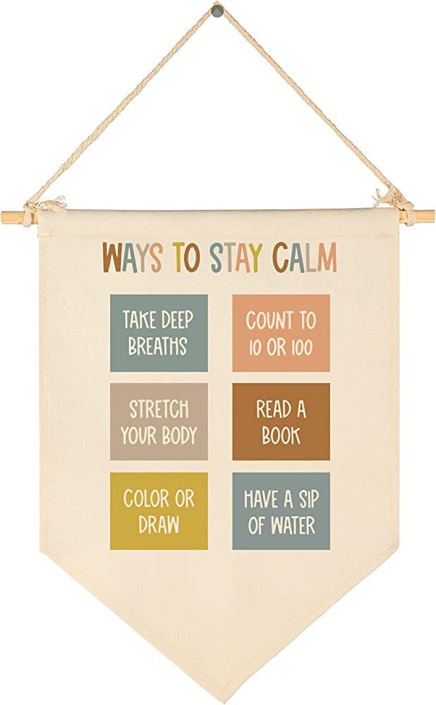 Ways to Stay Calm-Classroom Decor-Classroom Poster-Playroom Decor-Child Art-Teacher Gift-Canvas H... | Amazon (US)