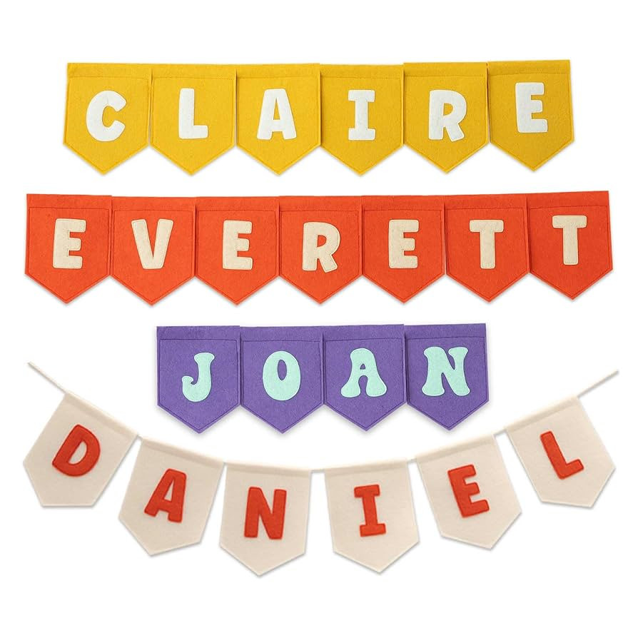 Personalized Premium Handmade Name Felt Bunting Banner for Nursery, Playroom, Special Occasion, C... | Amazon (US)