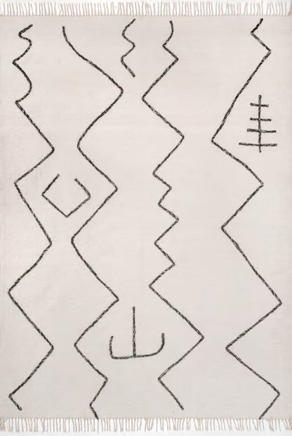 Ivory Abstract Graphic Area Rug | Rugs USA